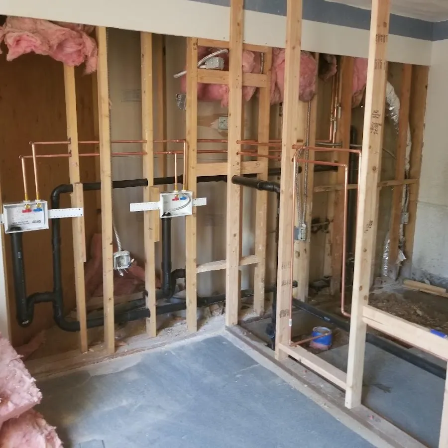 Copper pipe rough-in and plumbing installation in Mocksville